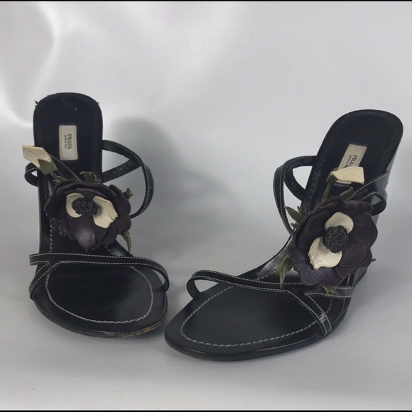 PRADA wedges size 10 flowers - Picture 2 of 7